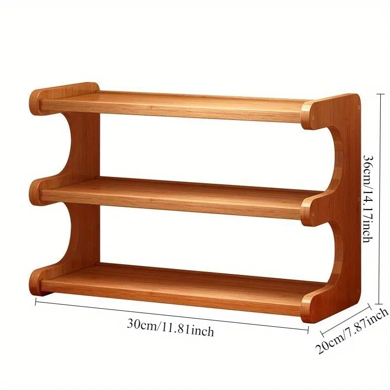 Bamboo Desk Organizer – Multi-Tier Storage Rack for Office, Home & Dorms