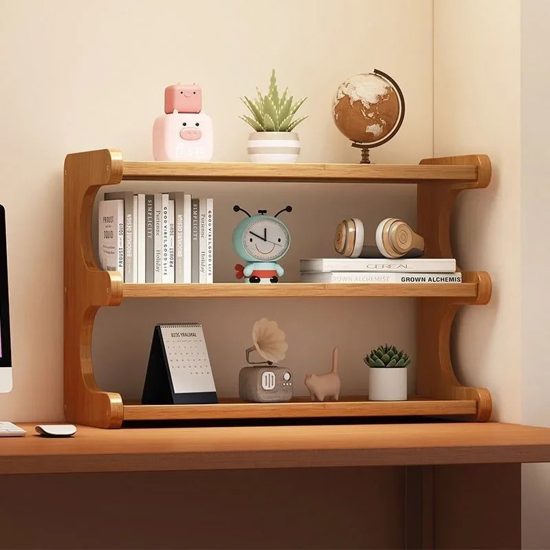 Bamboo Desk Organizer – Multi-Tier Storage Rack for Office, Home & Dorms